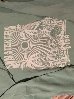Pura Vida Graphic Sweatshirt in Sage with White Print